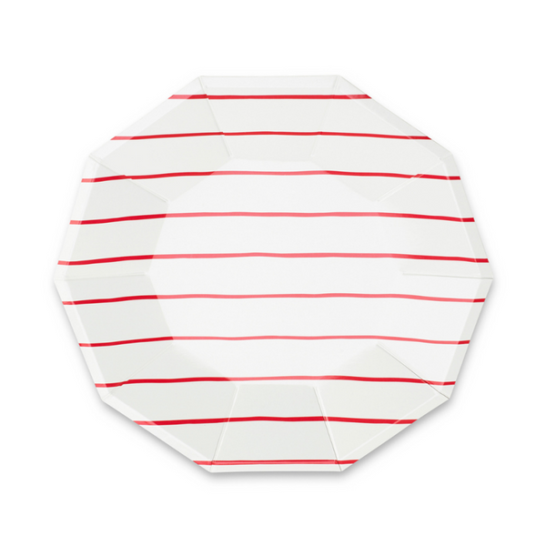 Red Striped Large Plates