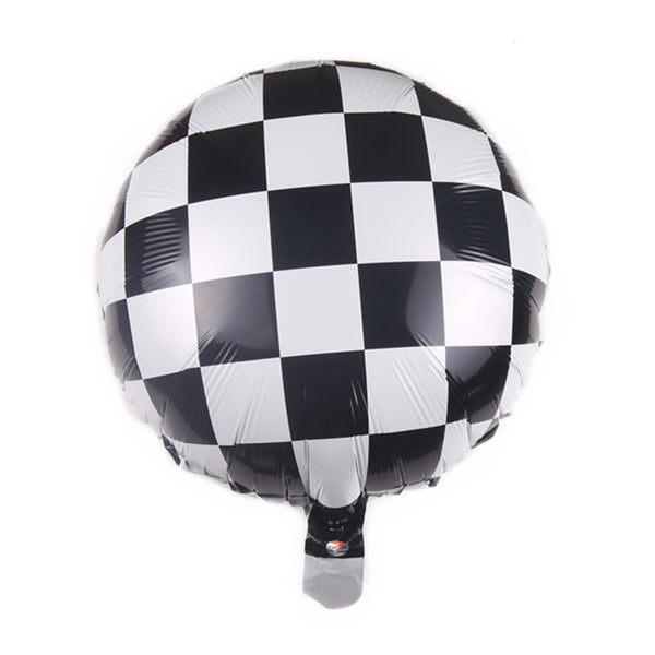 Black and White Checkerboard Foil Balloon