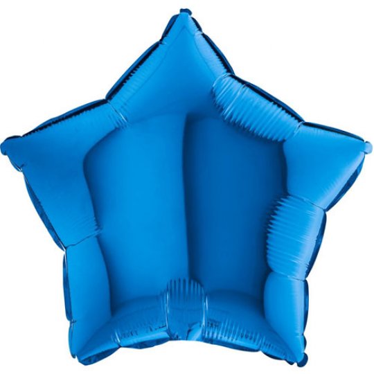 18" Chrome Blue Foil Star Balloon