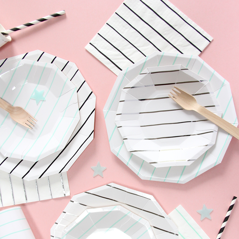 Black Striped Small Plates