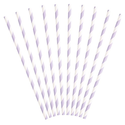 Lilac Stripe Party Straws - partyfrills